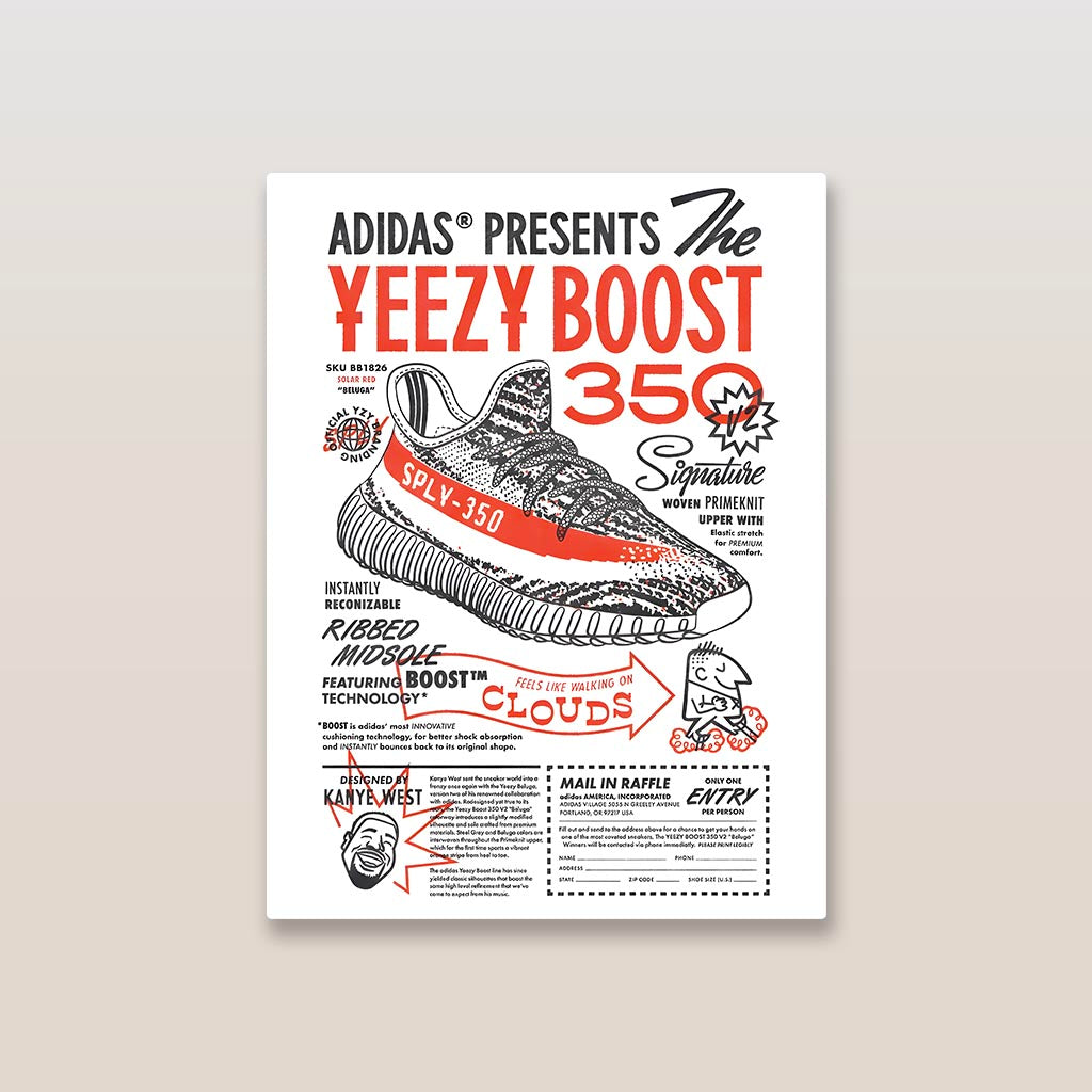 Yeezy Boost Flyer Sneakers Metal Poster