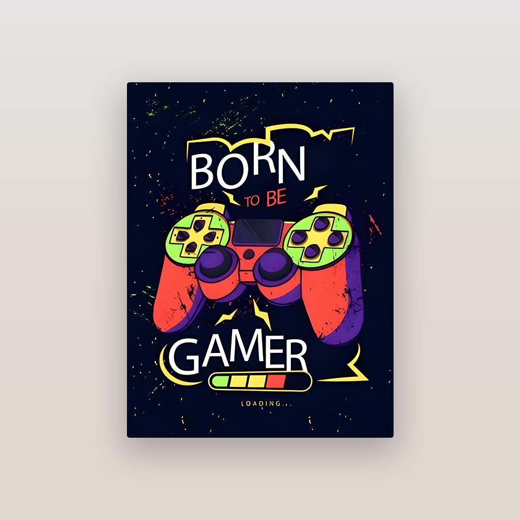 Born to be a Gamer Aesthetic Metal Poster