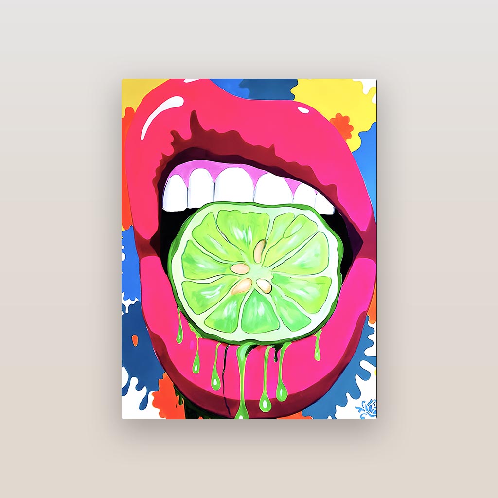 Drippy Lime Metal Poster