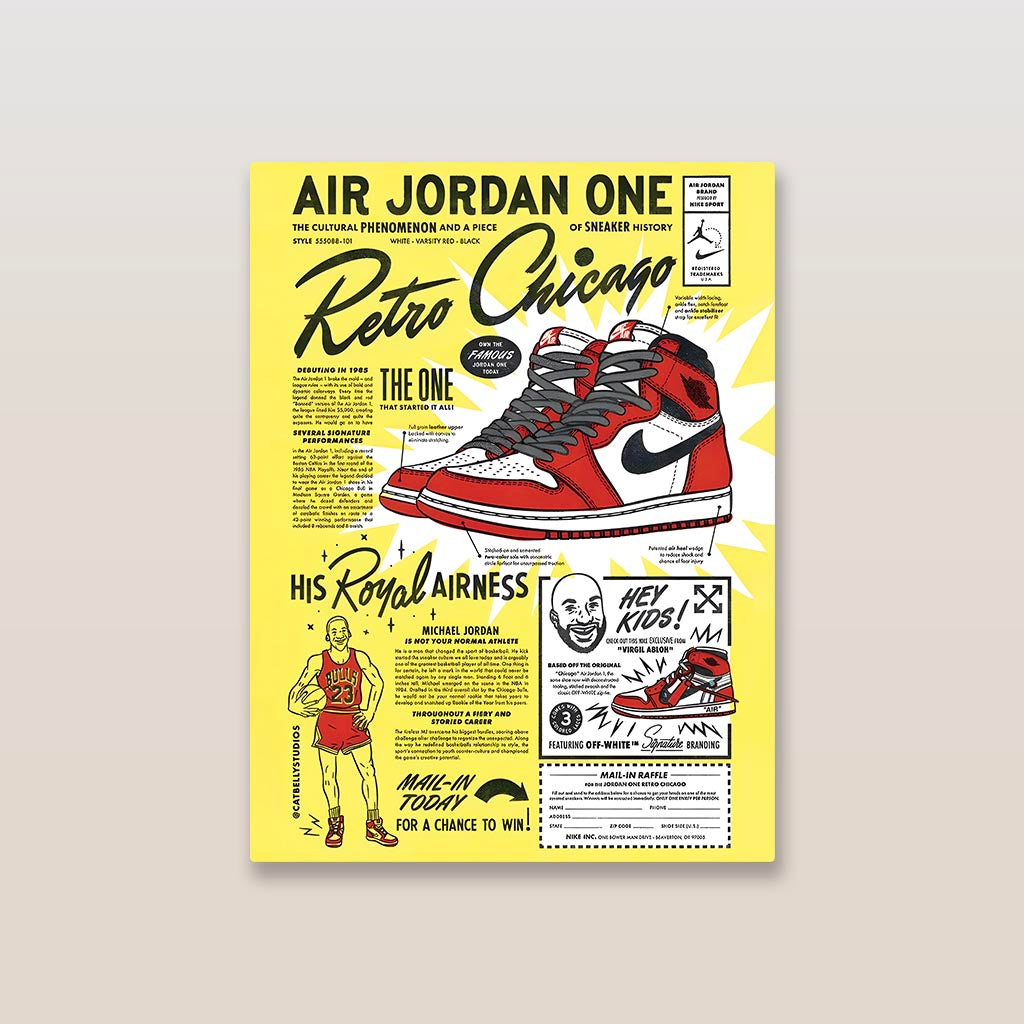 Air Jordan 1 Chicago Flyer Metal Poster