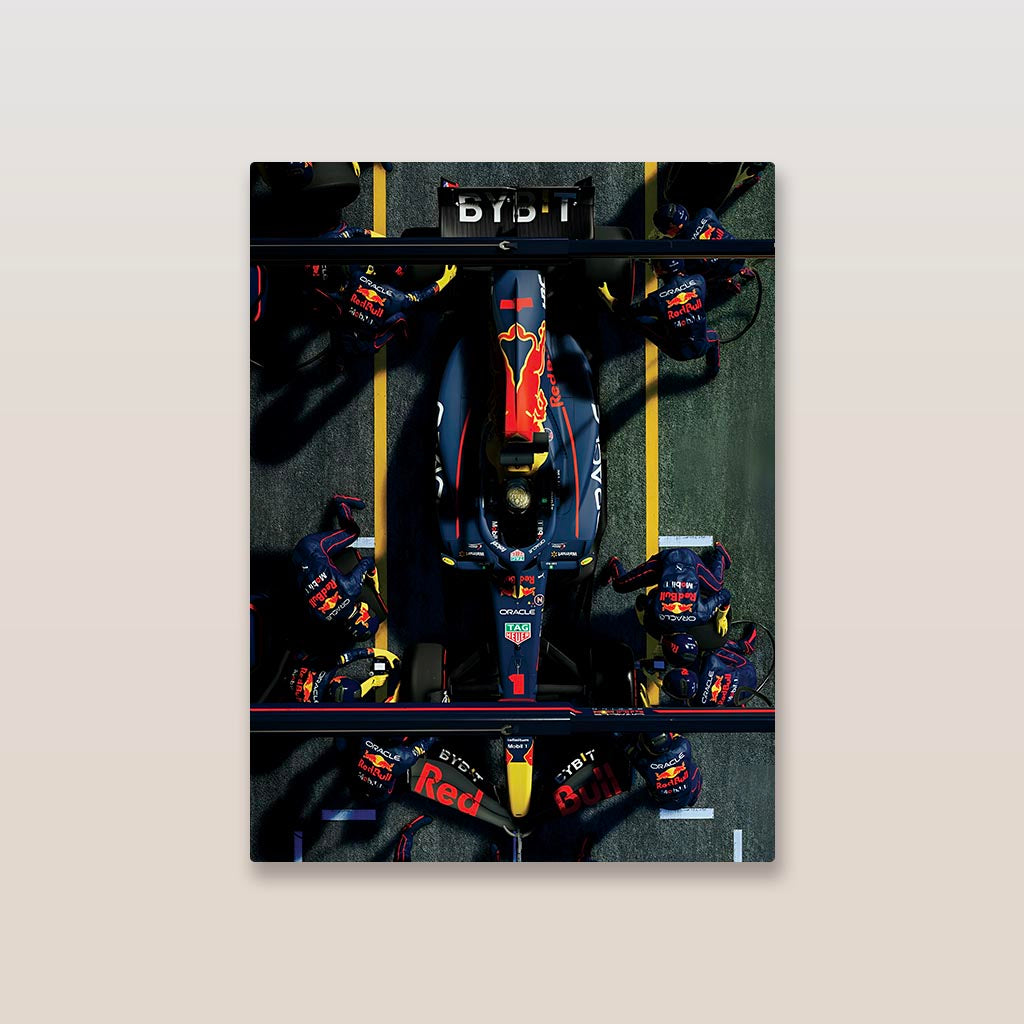 Red Bull Pitstop F1 Metal Poster