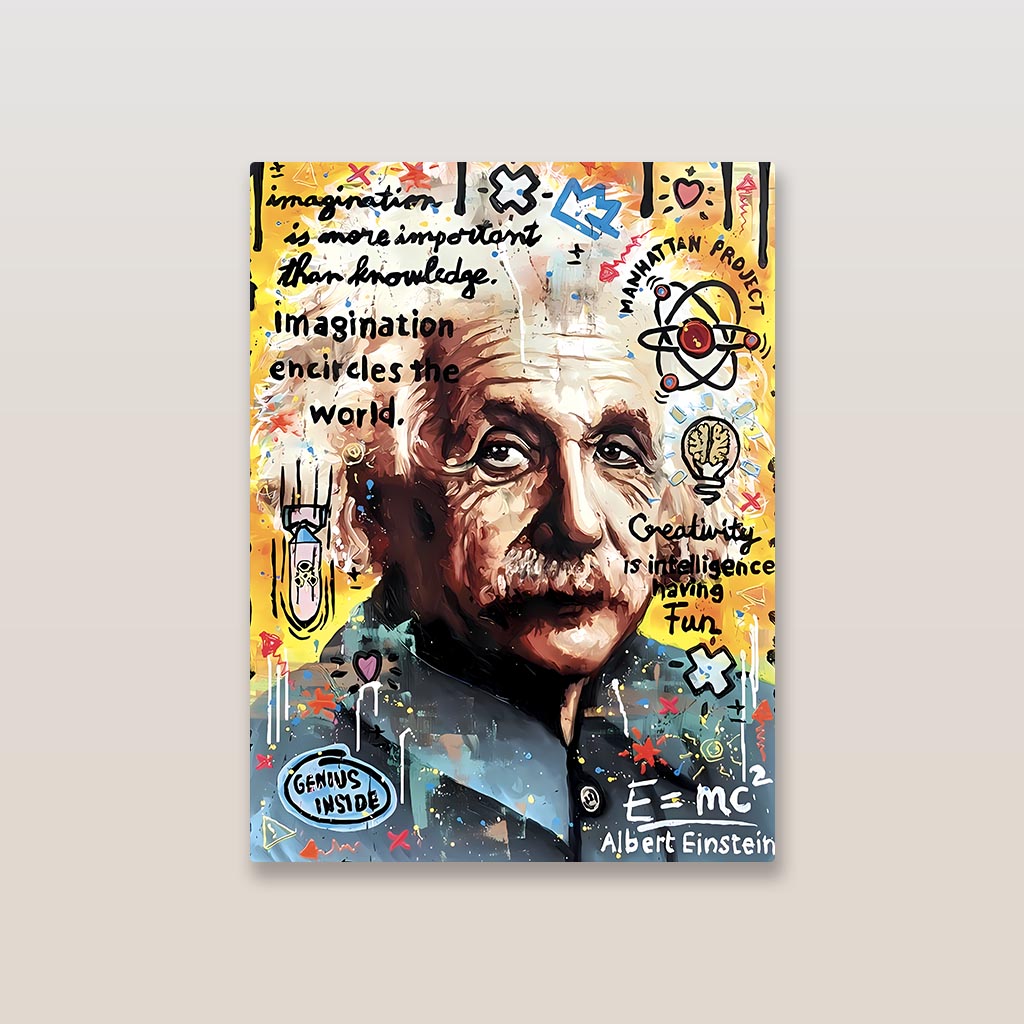 Elbert Einstein Pop Art Metal Poster