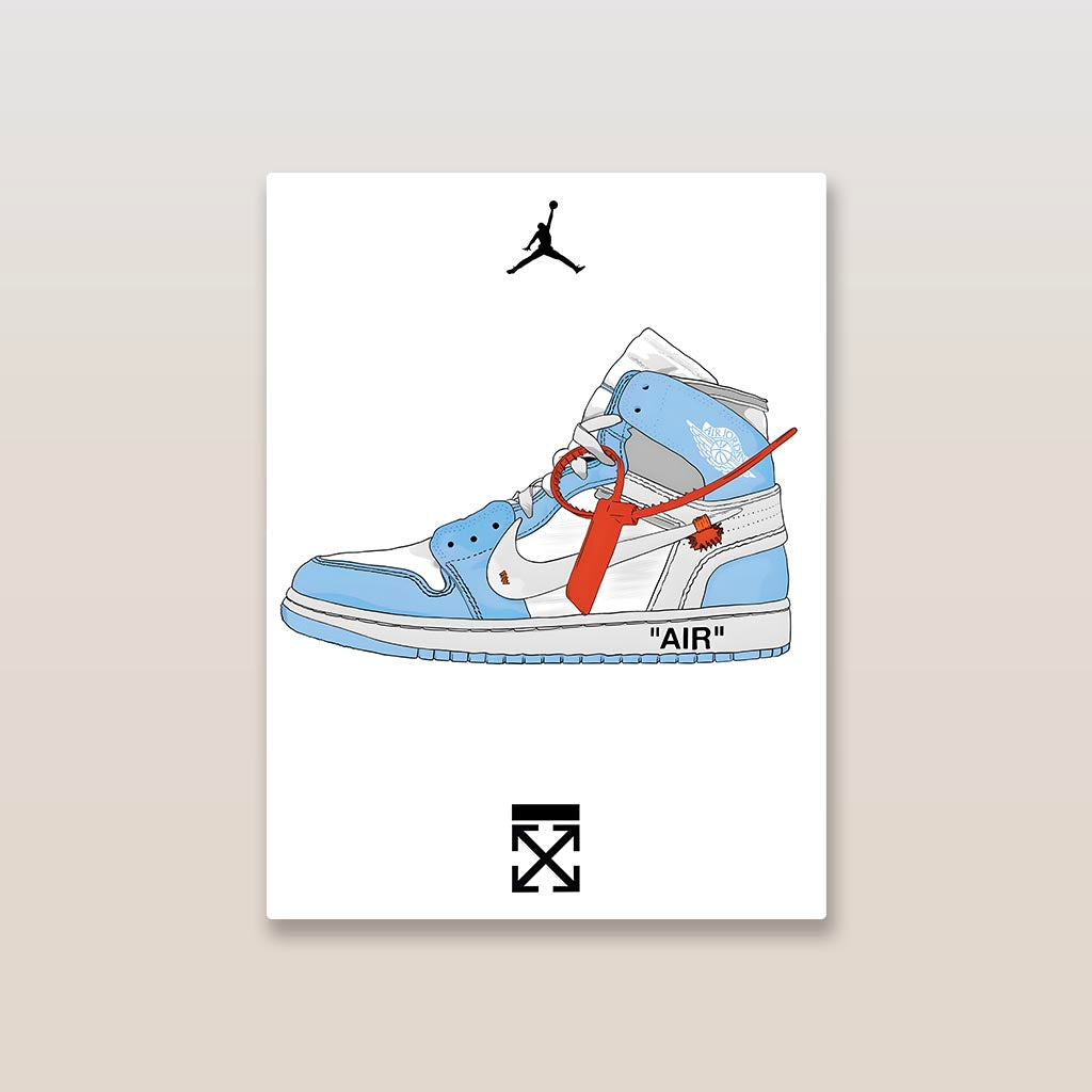 Air Jordan Off-White Sneakers Metal Poster