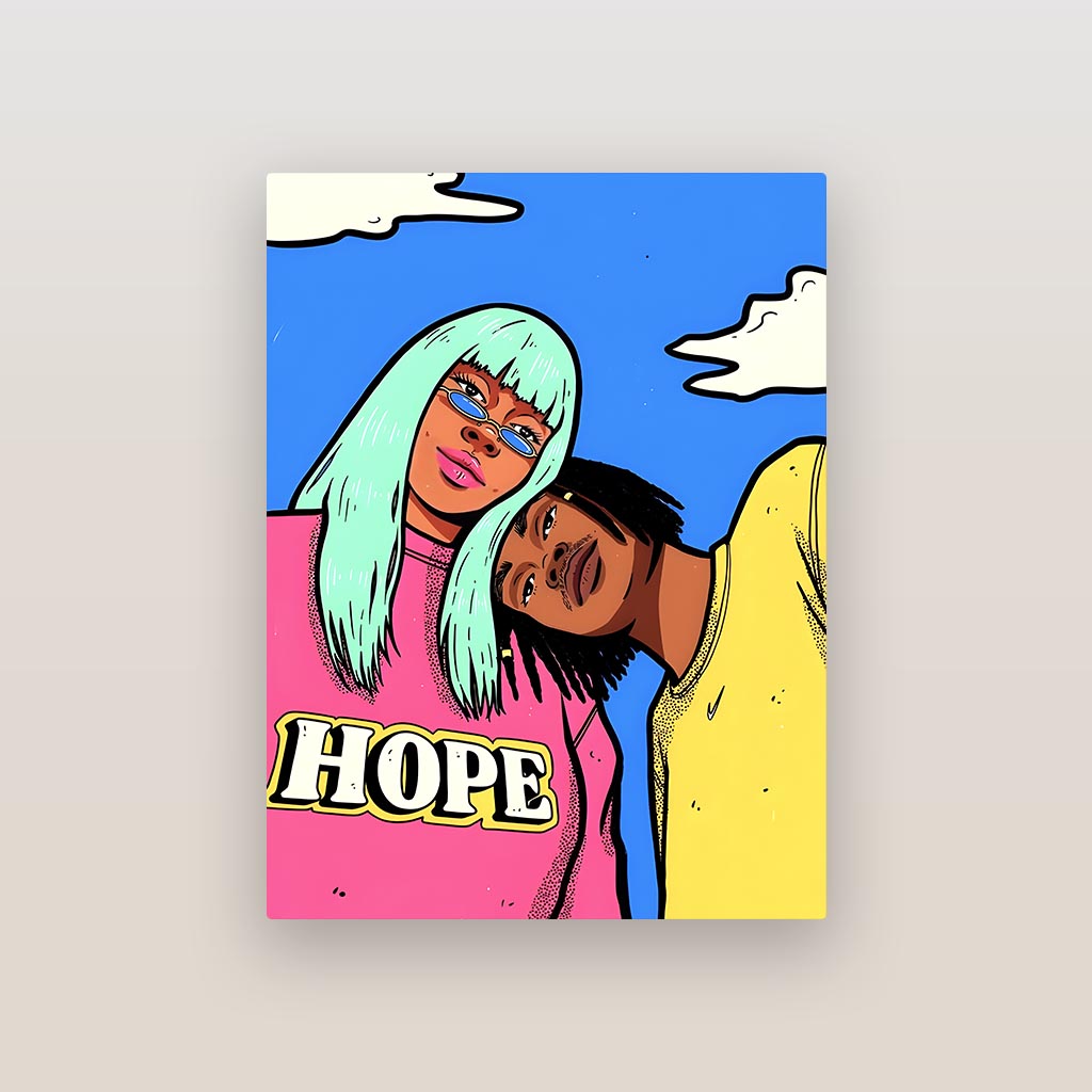 Hope Illustration Art Metal Poster