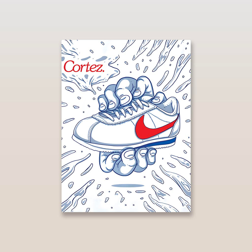 Nike Cortez Sneakers Metal Poster