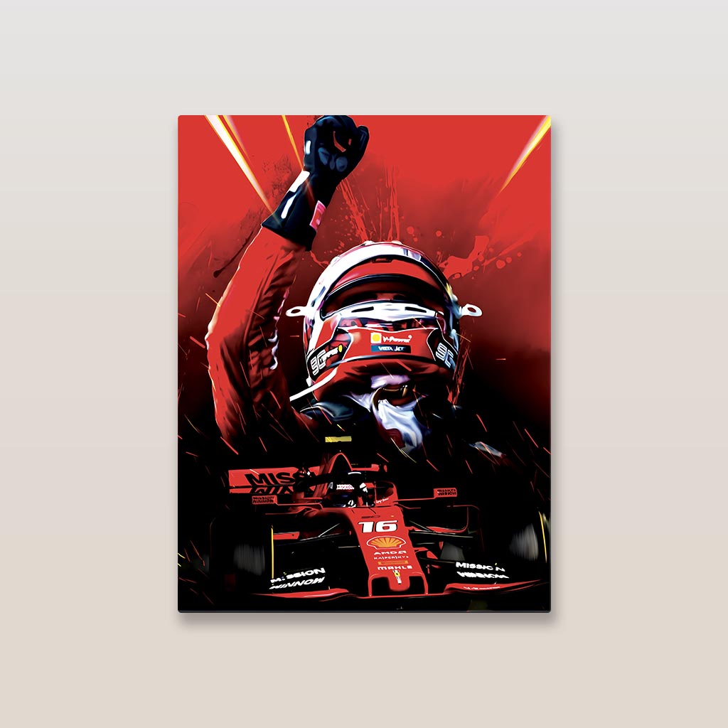 Charles Leclerc F1 Metal Poster