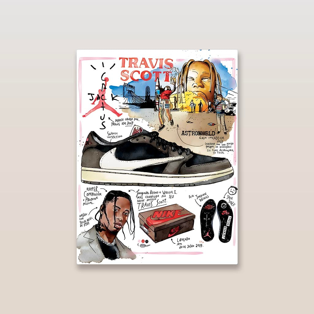 Nike Travis Scotts Flyer Sneakers Metal Poster