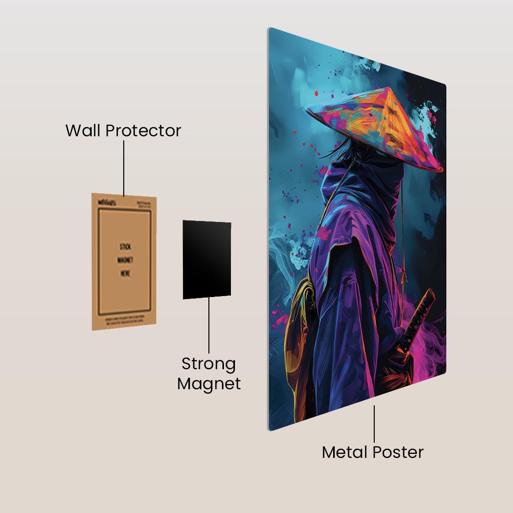 Ninja Fluorecent Art Poster – Metal Pop