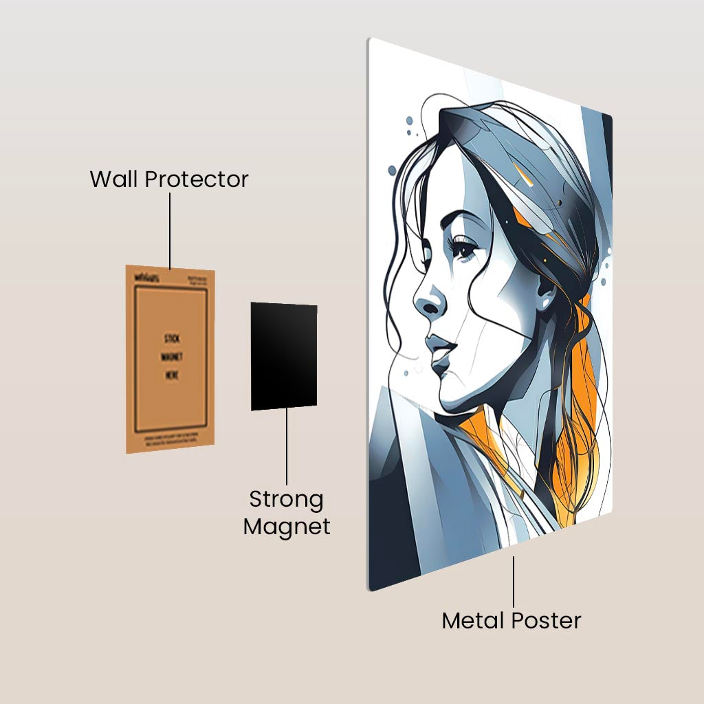 Geometric Woman Art Metal Poster