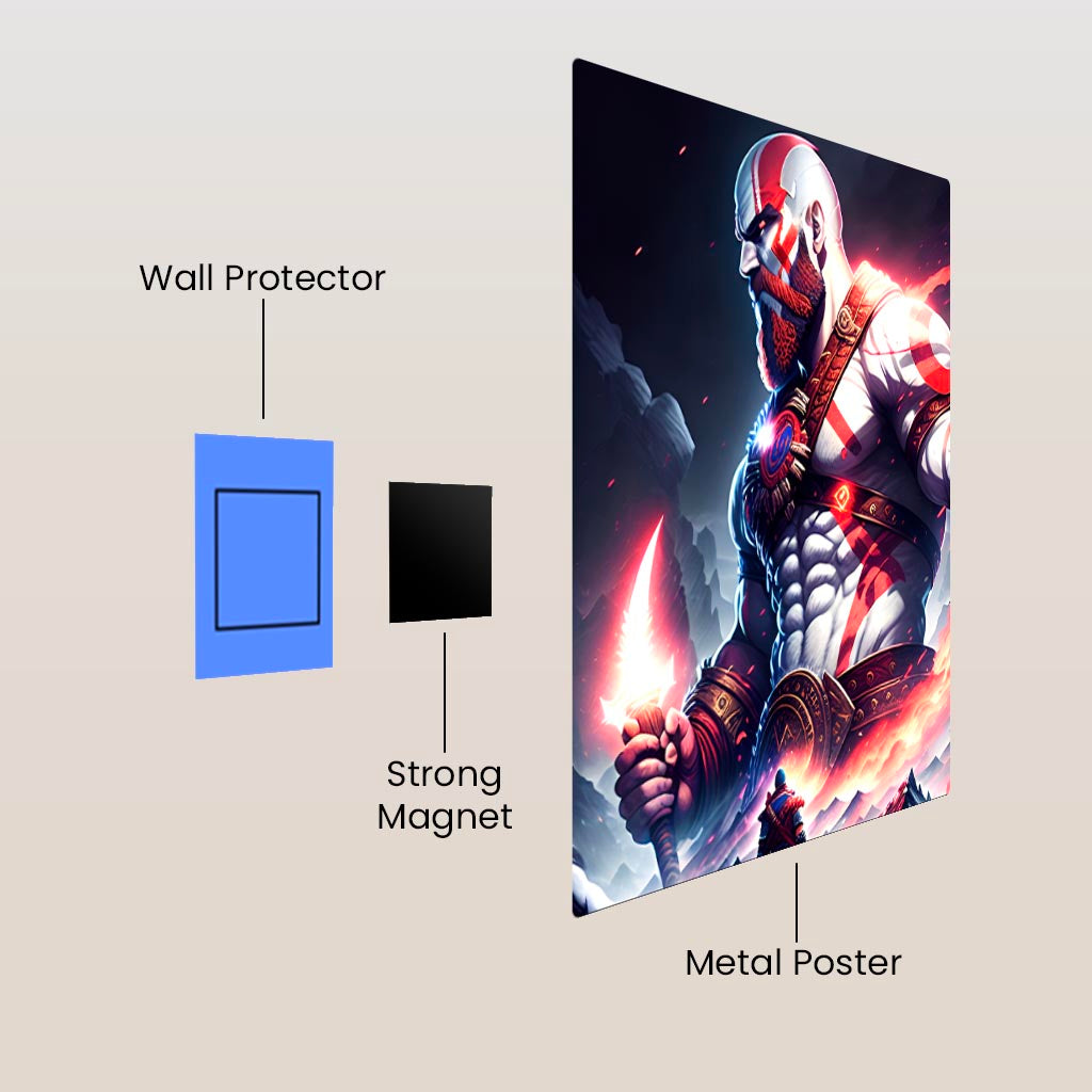 Kratos God of War Metal Poster
