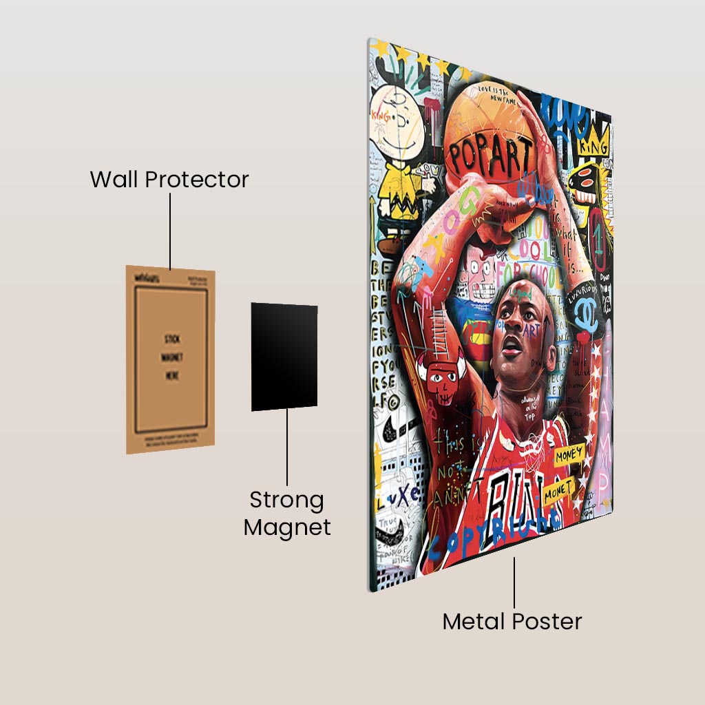 Michael Jordan Pop Art Metal Poster