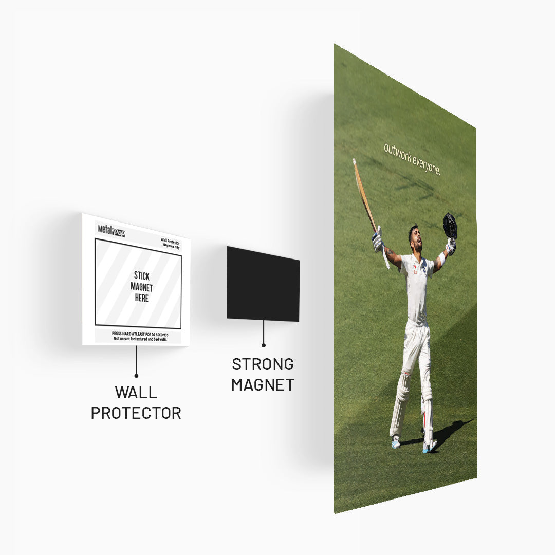 Virat Kohli Motivational Metal Poster