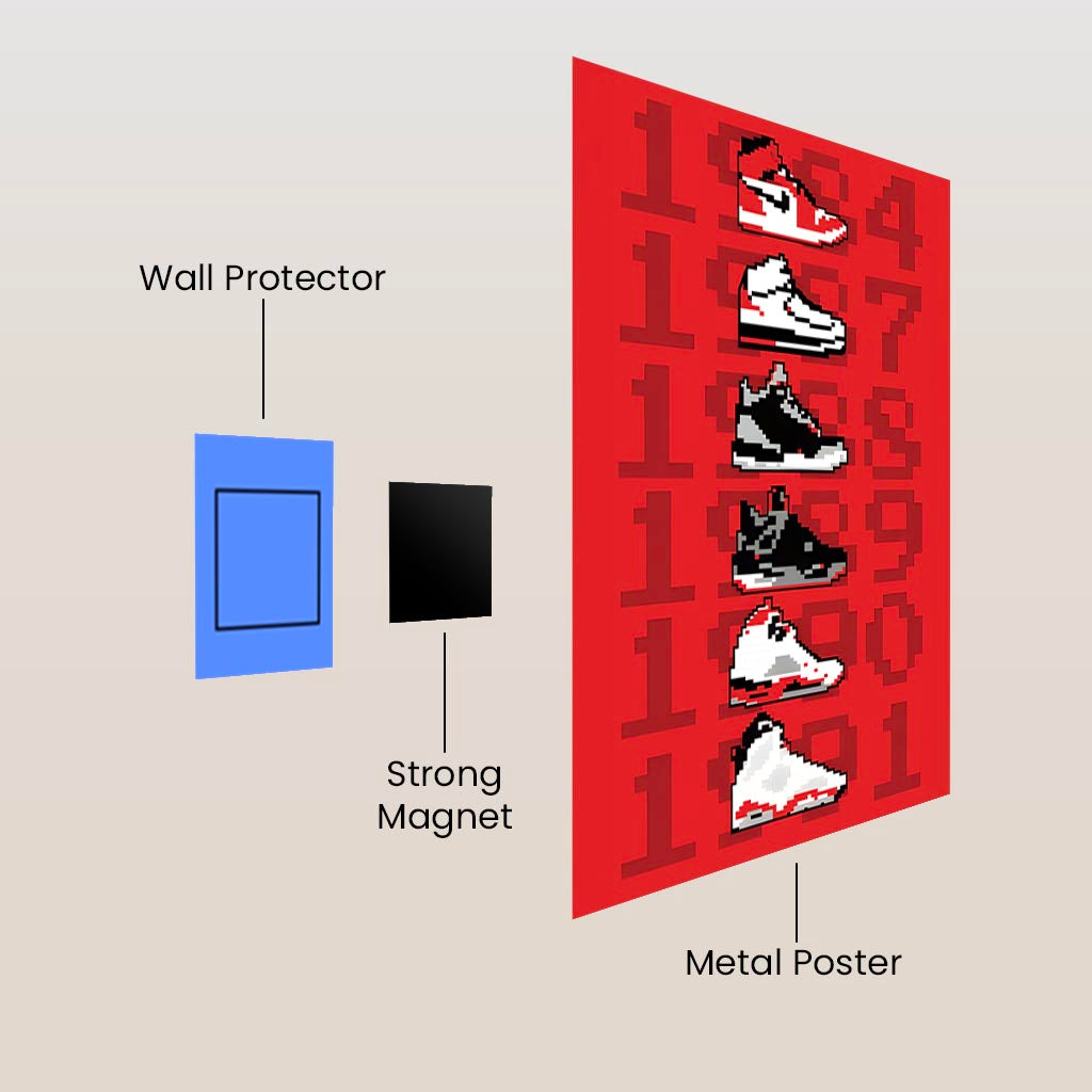 Air Jordans Pixel Art Metal Poster