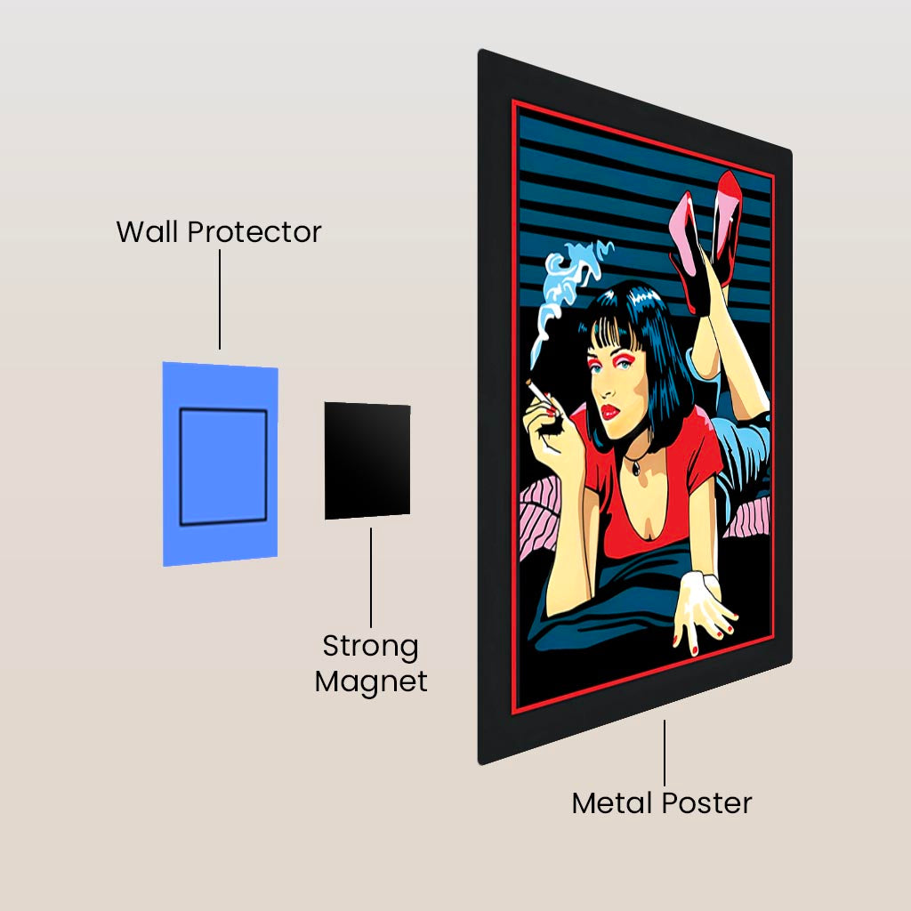 Mia Wallace Illustration Metal Poster