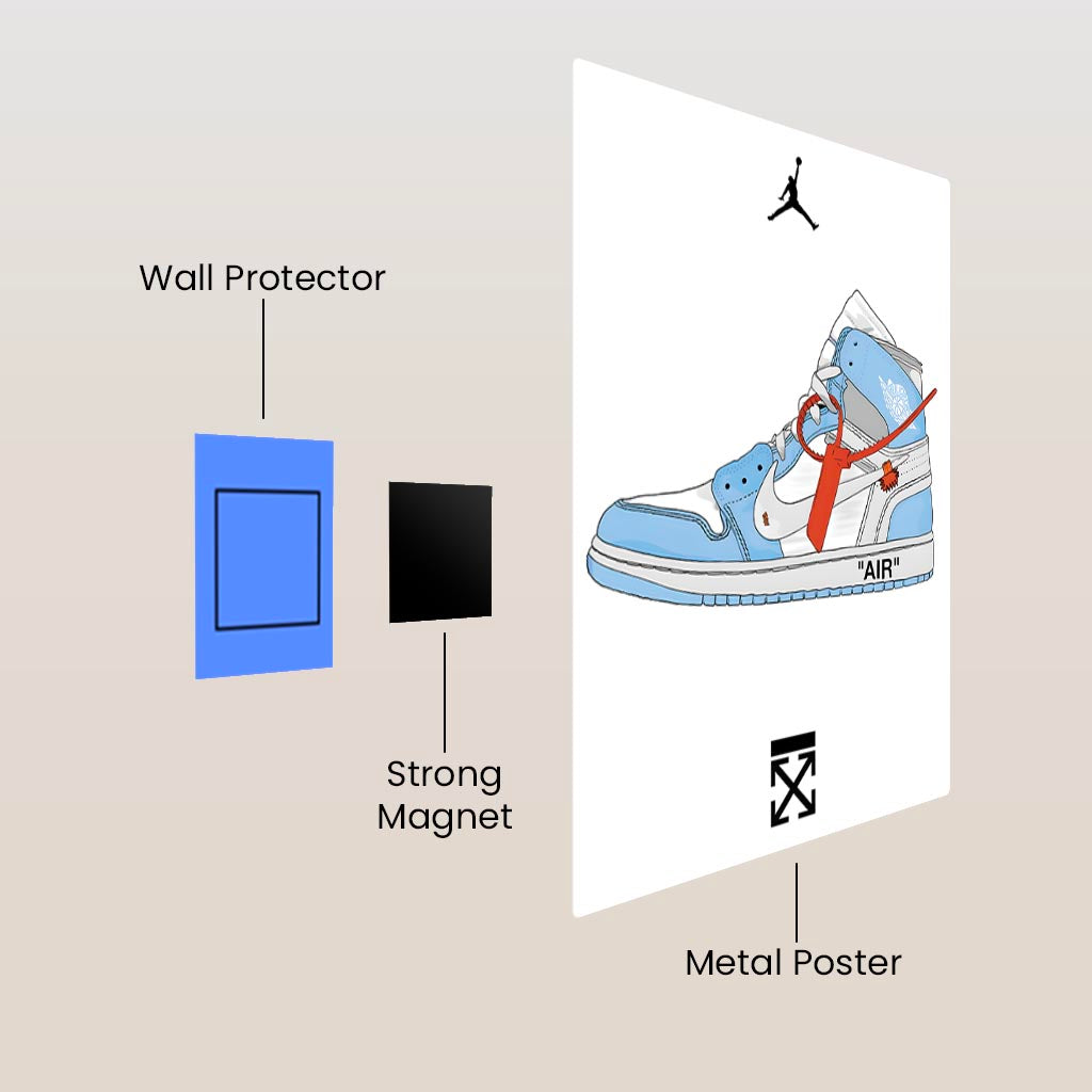 Air Jordan Off-White Sneakers Metal Poster