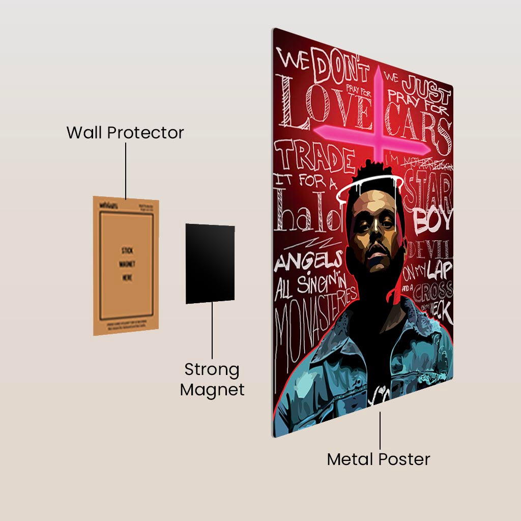 The Weeknd Pop Art Metal Poster