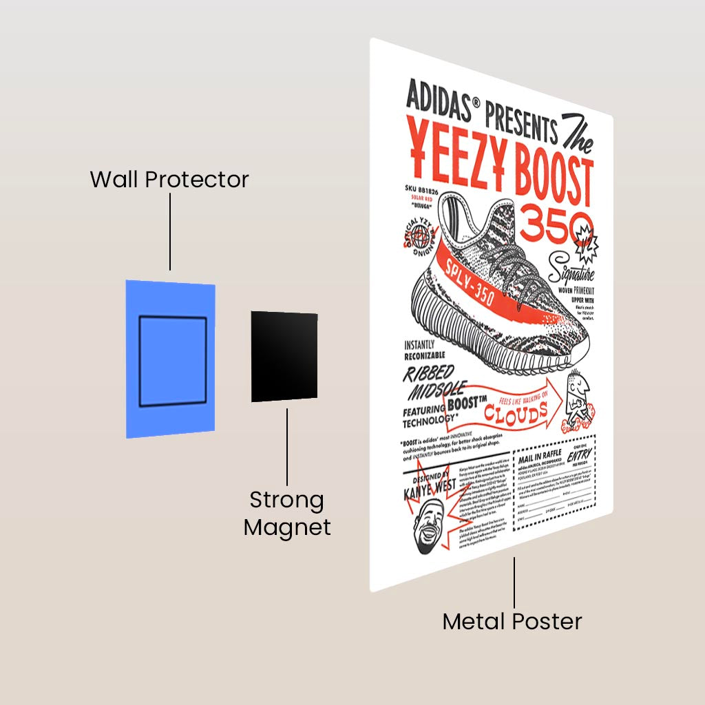Yeezy Boost Flyer Sneakers Metal Poster