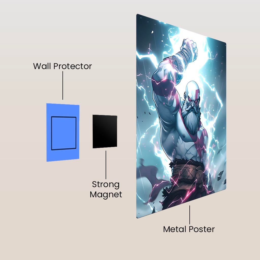 Kratos God of War Metal Poster