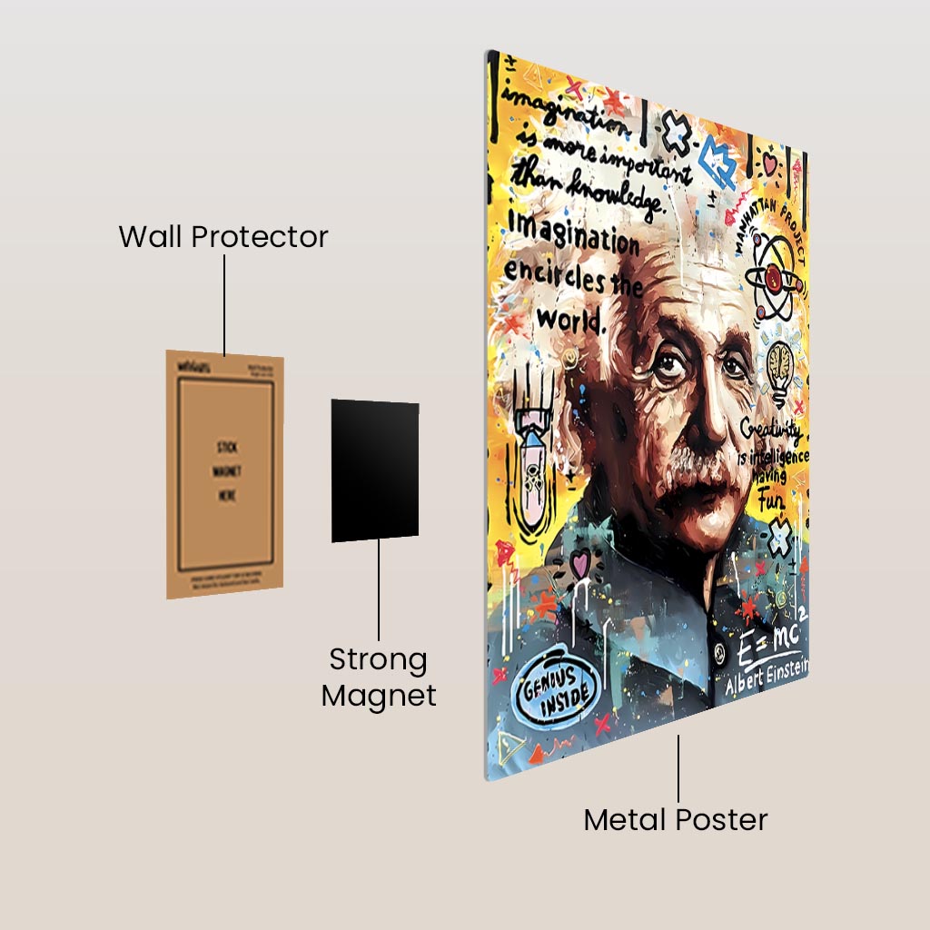 Elbert Einstein Pop Art Metal Poster