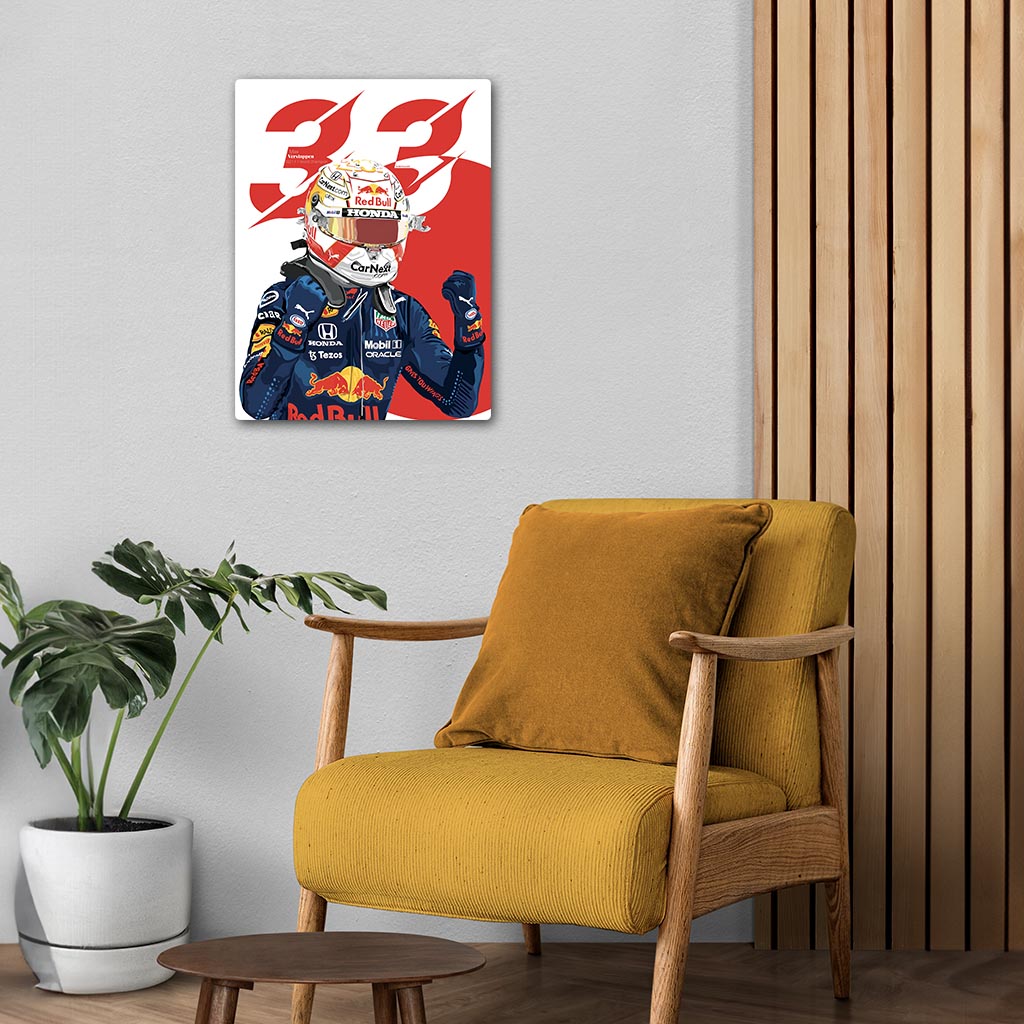 Max Verstappen Red Bull F1 Metal Poster
