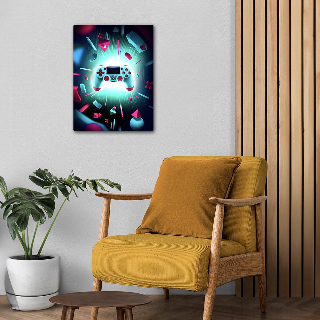 Gaming Controller Aesthetic Metal Poster