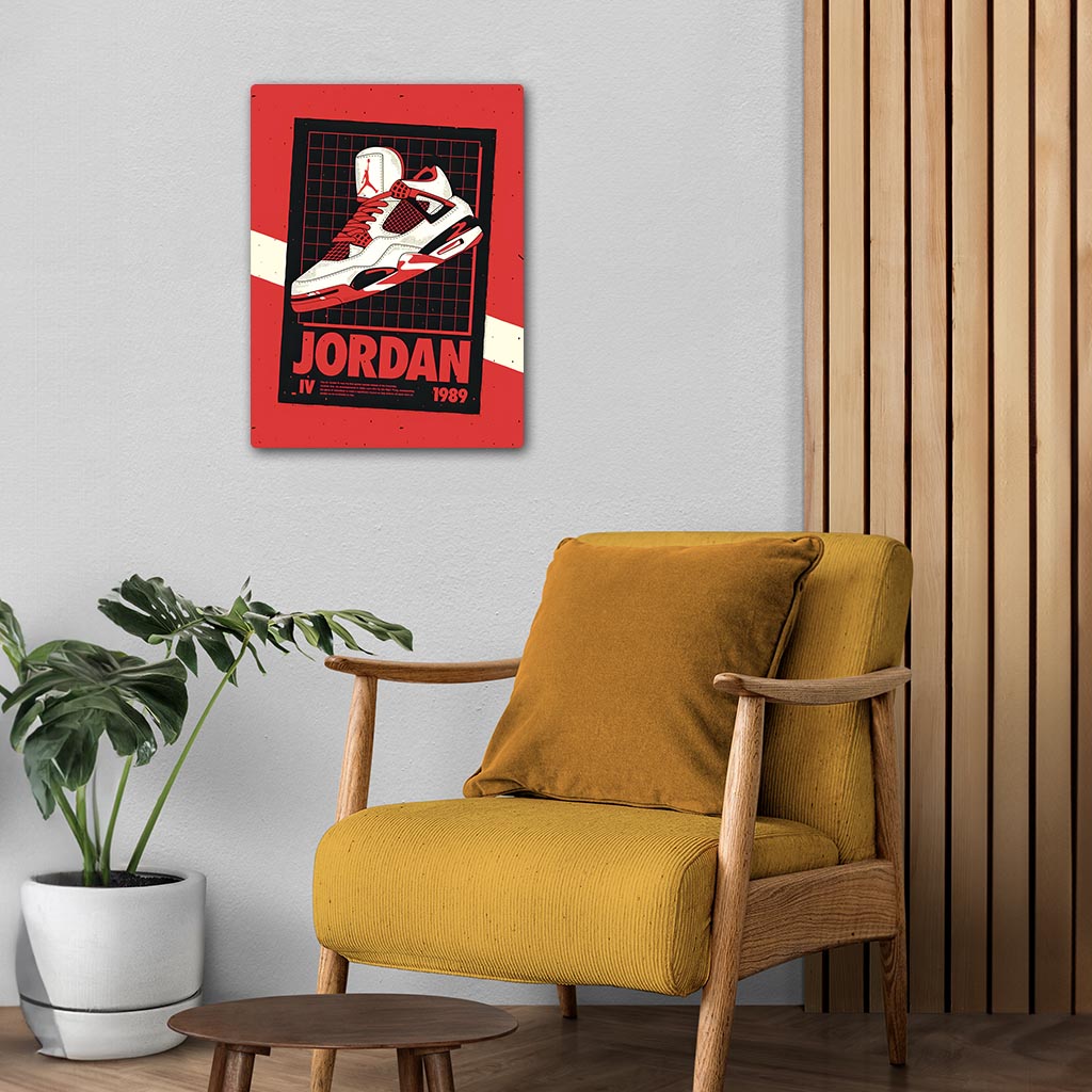 Air Jordan 4 Sneakers Metal Poster