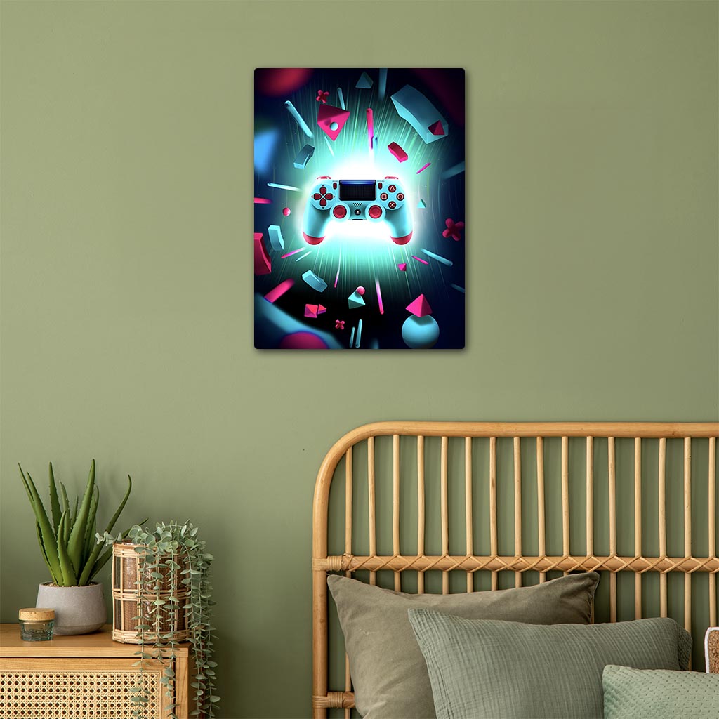 Gaming Controller Aesthetic Metal Poster