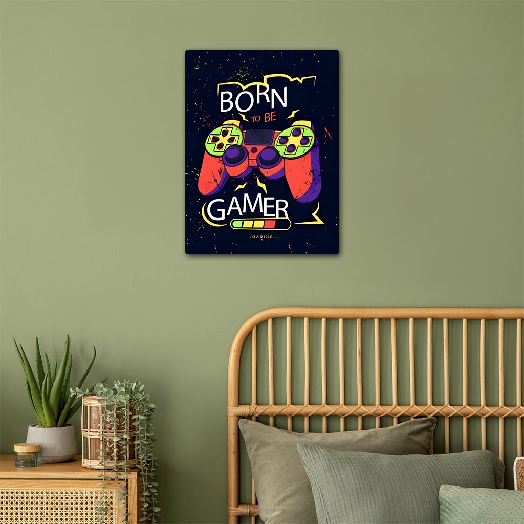 Born to be a Gamer Aesthetic Metal Poster