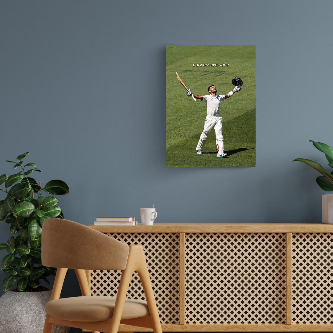 Virat Kohli Motivational Metal Poster