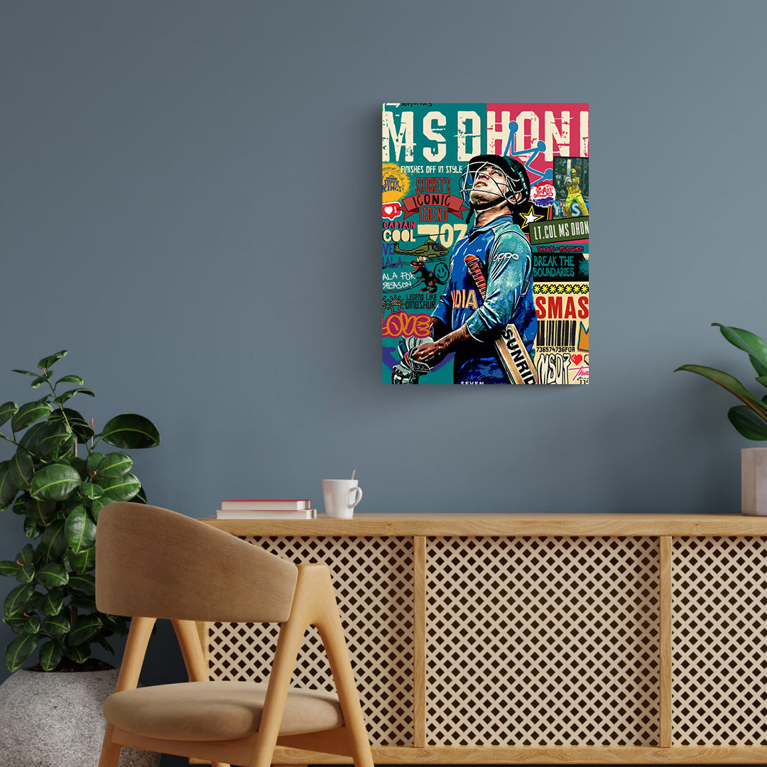 M.S. Dhoni Metal Poster