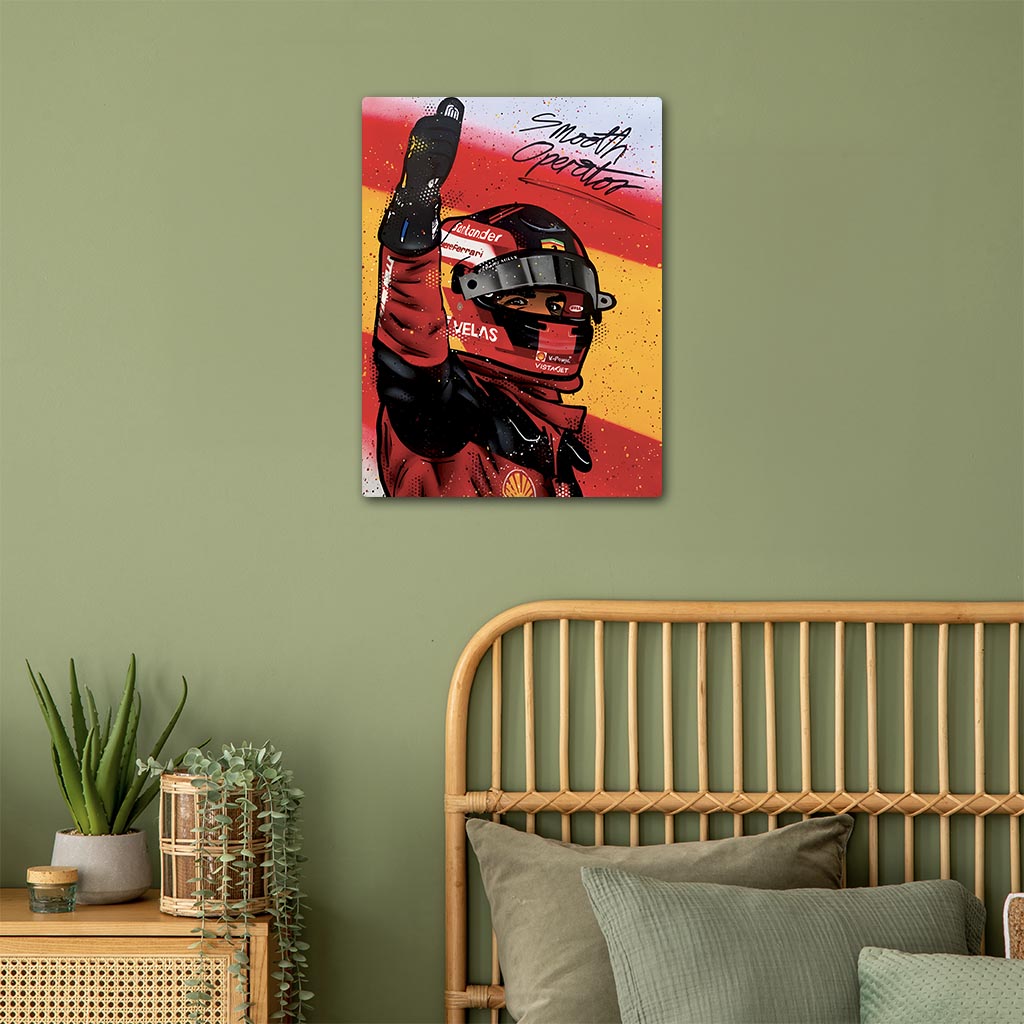 Carlos Sainz Ferrari F1 Metal Poster