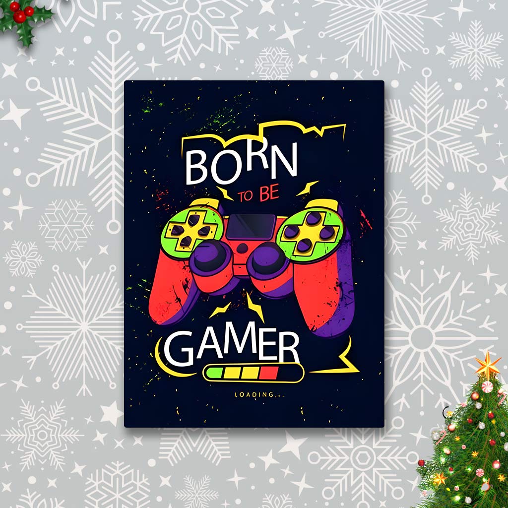Born to be a Gamer Aesthetic Metal Poster