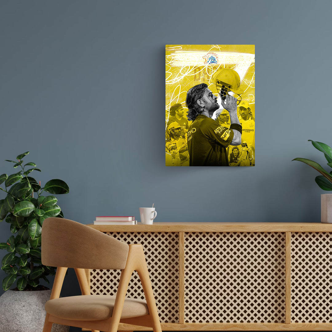 M.S. Dhoni Metal Poster