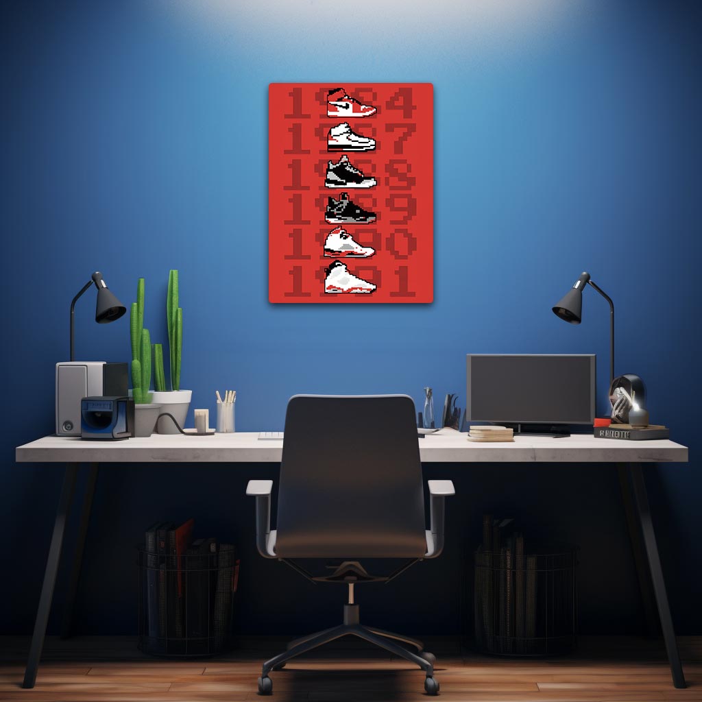 Air Jordans Pixel Art Metal Poster
