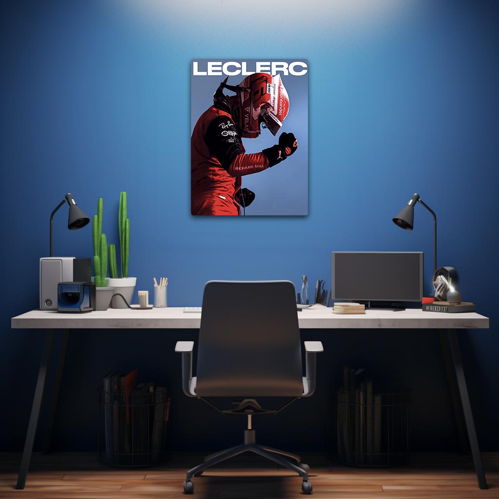 Charles Leclerc Ferrari F1 Metal Poster