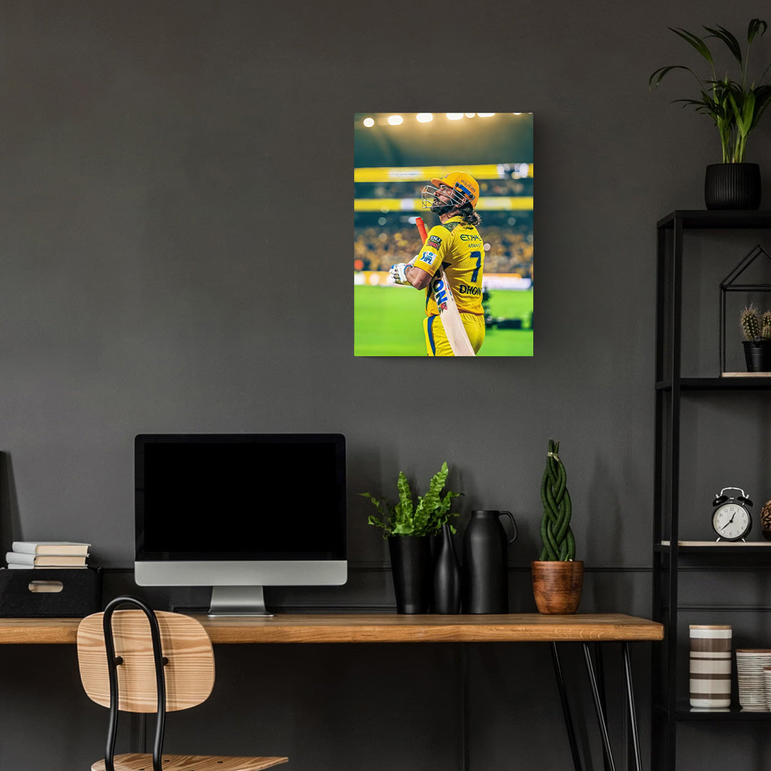 M.S. Dhoni Metal Poster