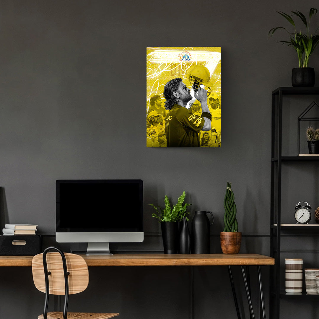 M.S. Dhoni Metal Poster