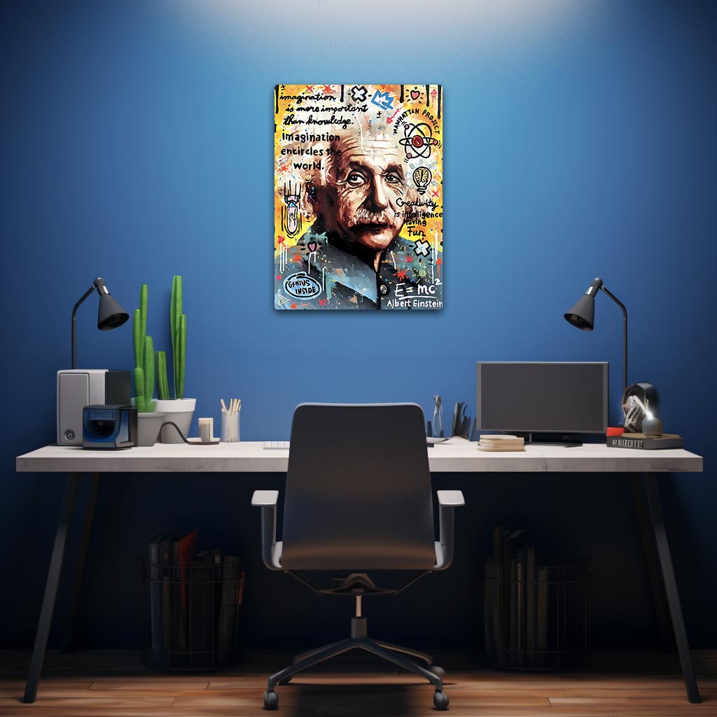 Elbert Einstein Pop Art Metal Poster