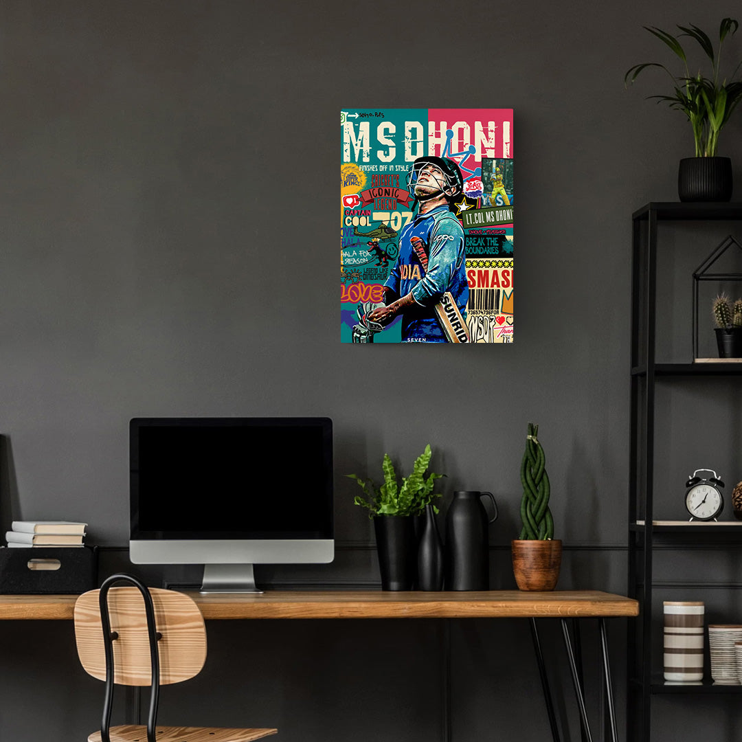 M.S. Dhoni Metal Poster