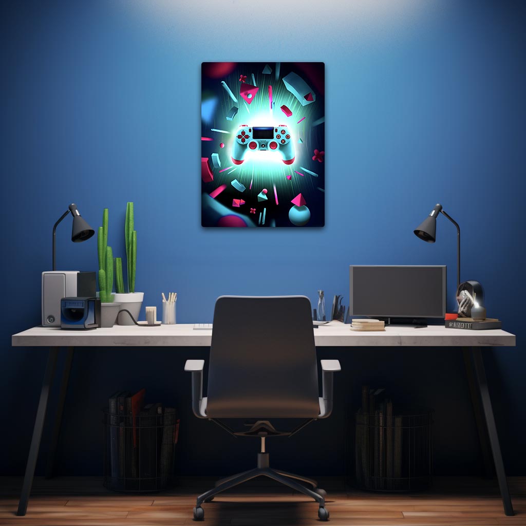 Gaming Controller Aesthetic Metal Poster