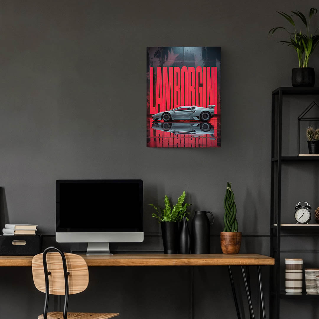Lamborghini Countach Metal Poster