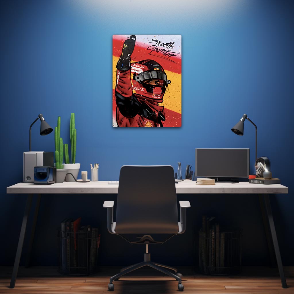 Carlos Sainz Ferrari F1 Metal Poster