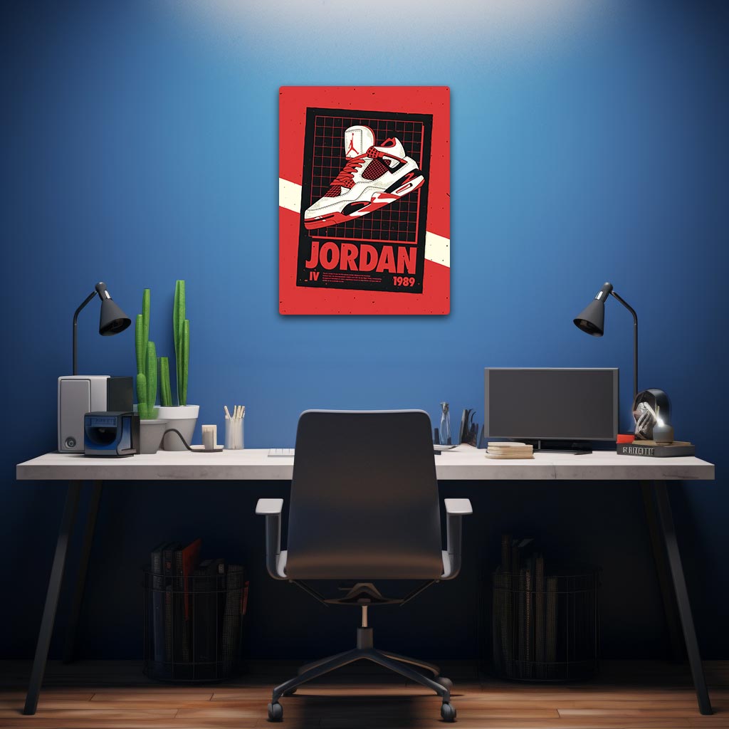Air Jordan 4 Sneakers Metal Poster