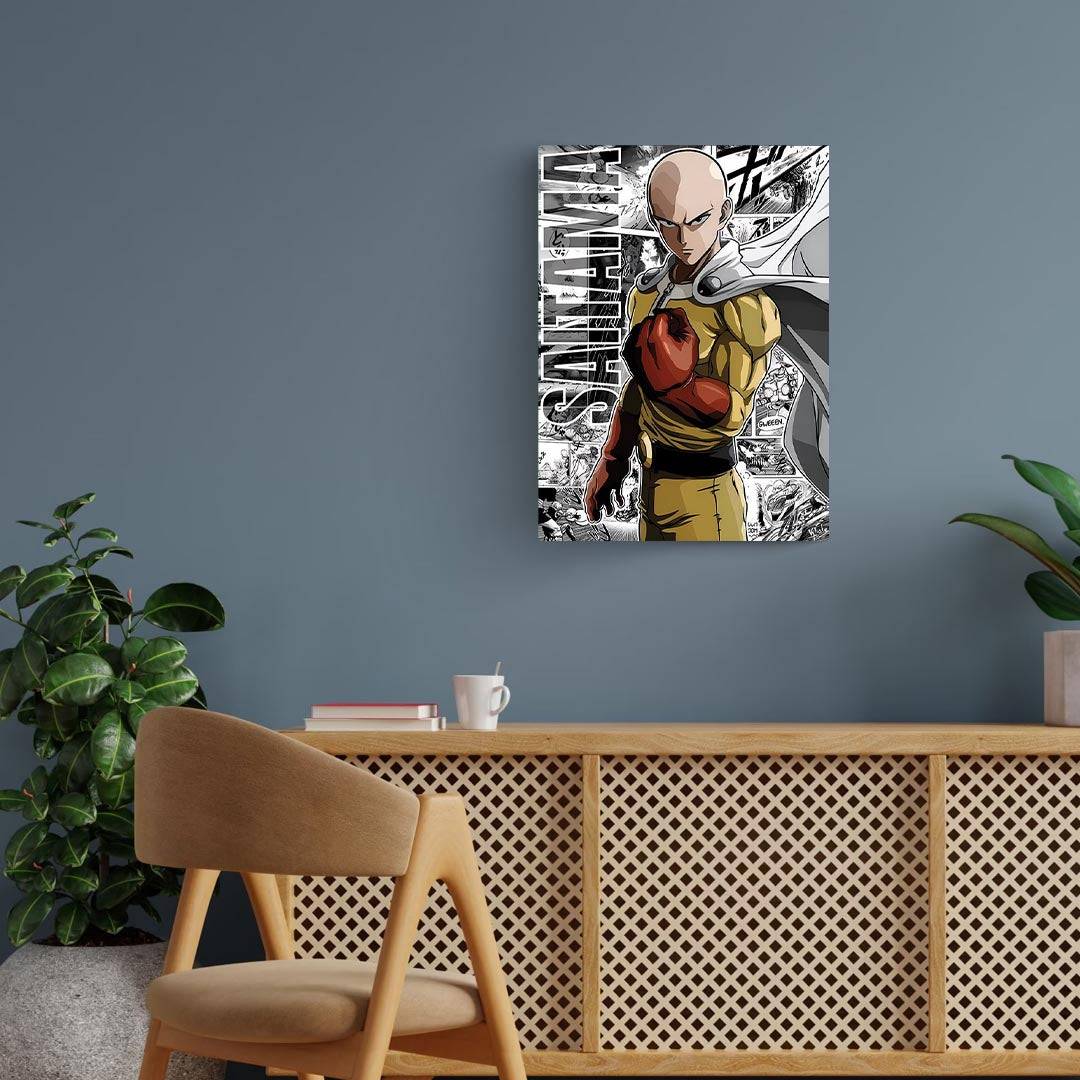 Saitama One Punch Man Metal Poster