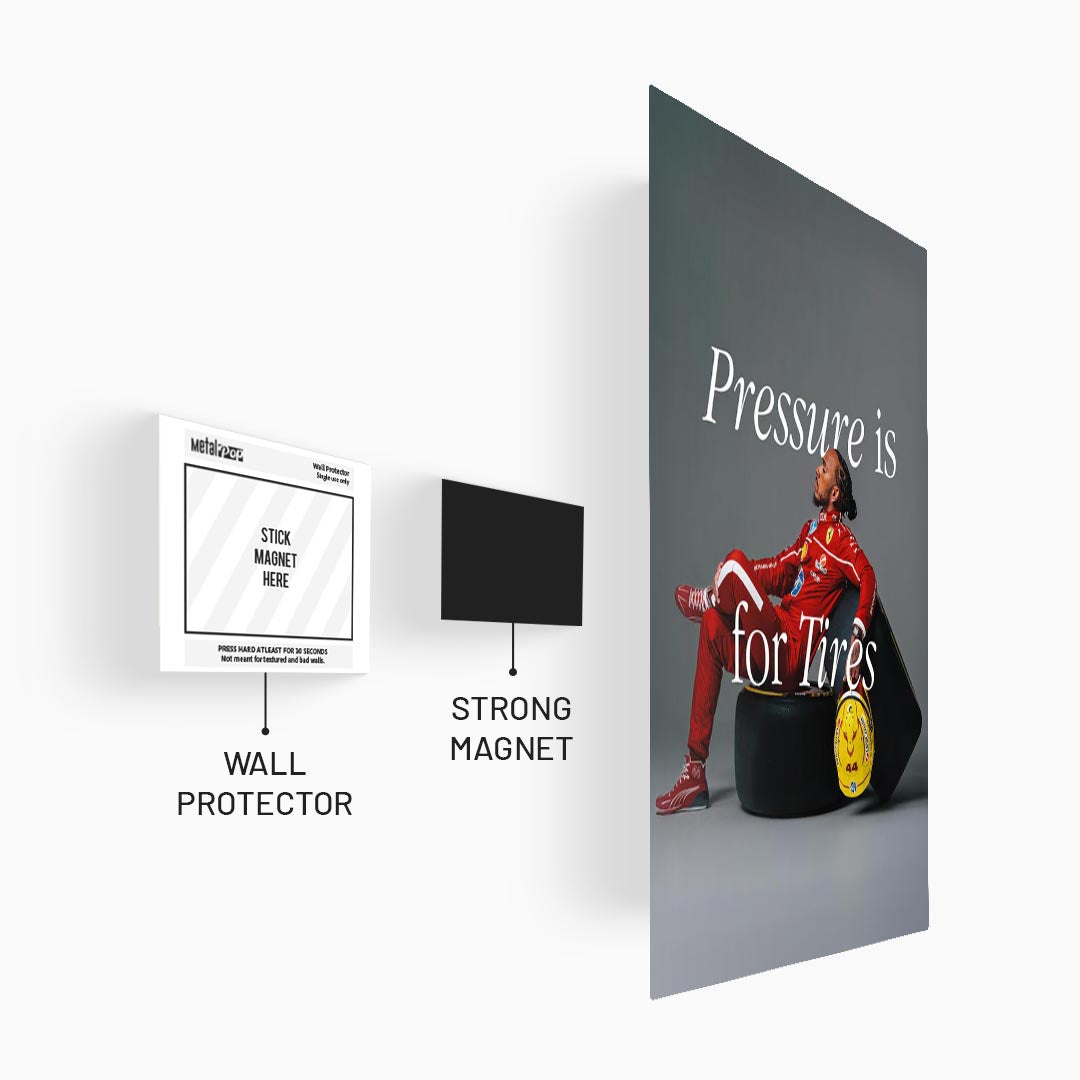 Pressure Is For Tires – Lewis Hamilton F1 Metal Poster