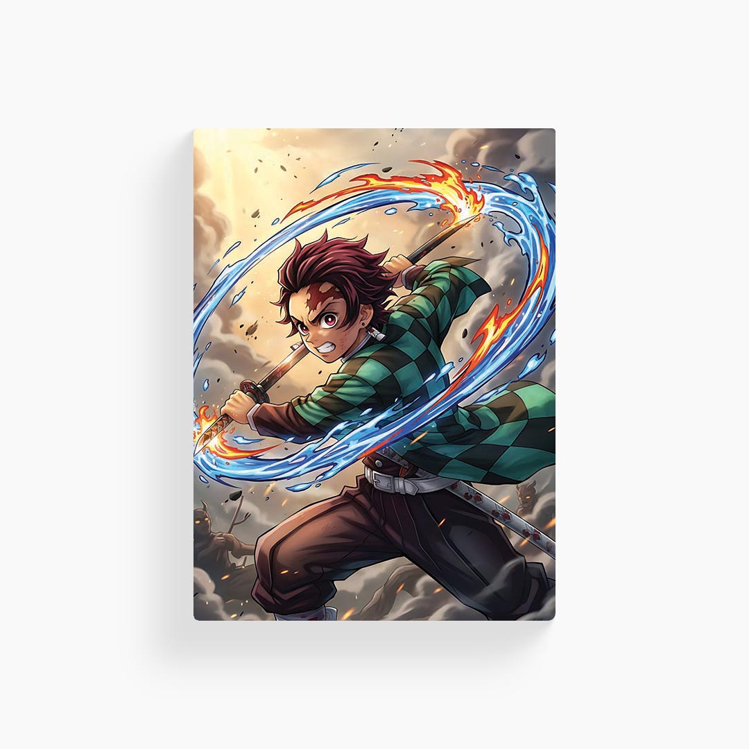 Tanjiro Fire & Water Demon Slayer Metal Posters