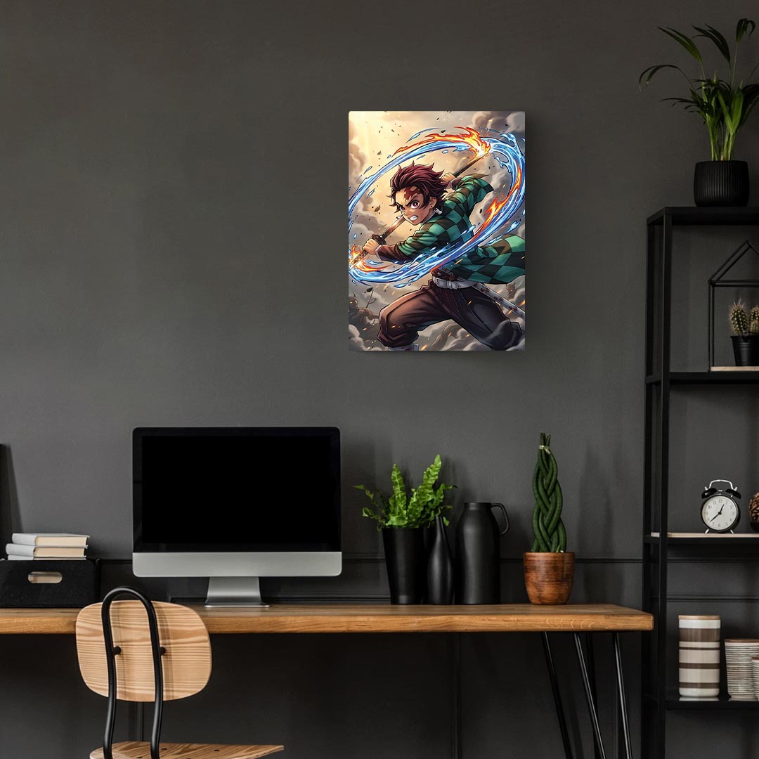Tanjiro Fire & Water Demon Slayer Metal Posters