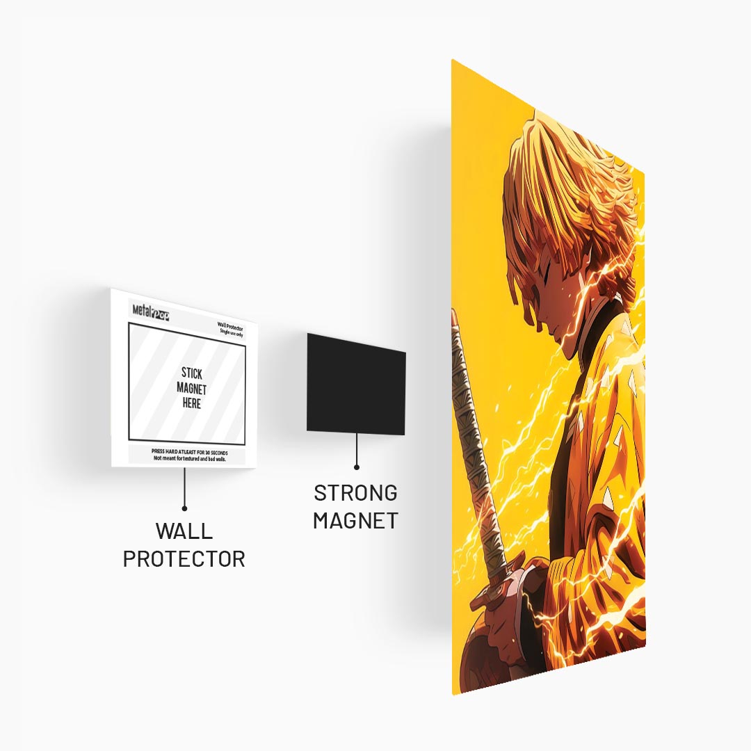 Zenitsu Thunder Breathing Demon Slayer Metal Poster