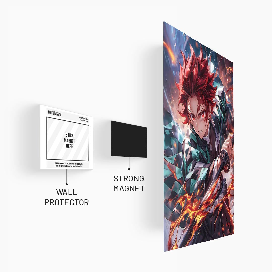 Tanjiro Fire Demon Slayer Metal Poster