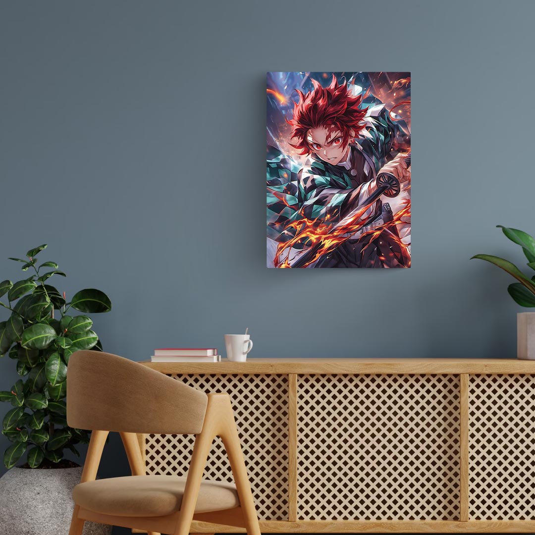 Tanjiro Fire Demon Slayer Metal Poster